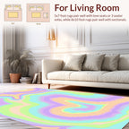 Pastel Swirl Psychedelic Pattern Design Rug