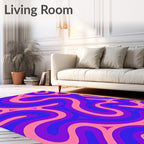Vibrant Swirls and Triangles Pattern Rug