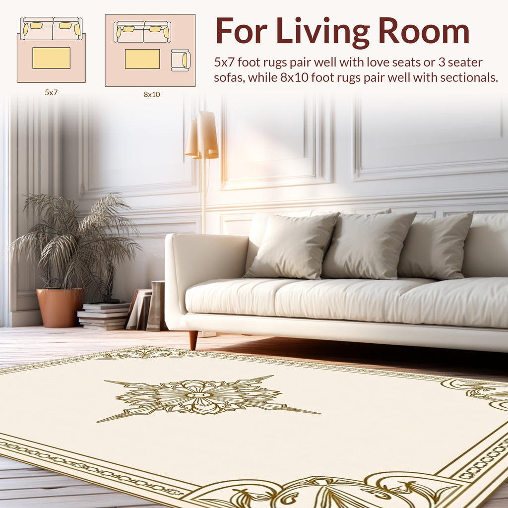 Grand Floral Ornate Frame Rug
