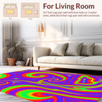 Vivid Swirl Rainbow Pattern Design Rug
