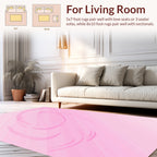 Abstract Pink Brush Stroke Pattern Rug