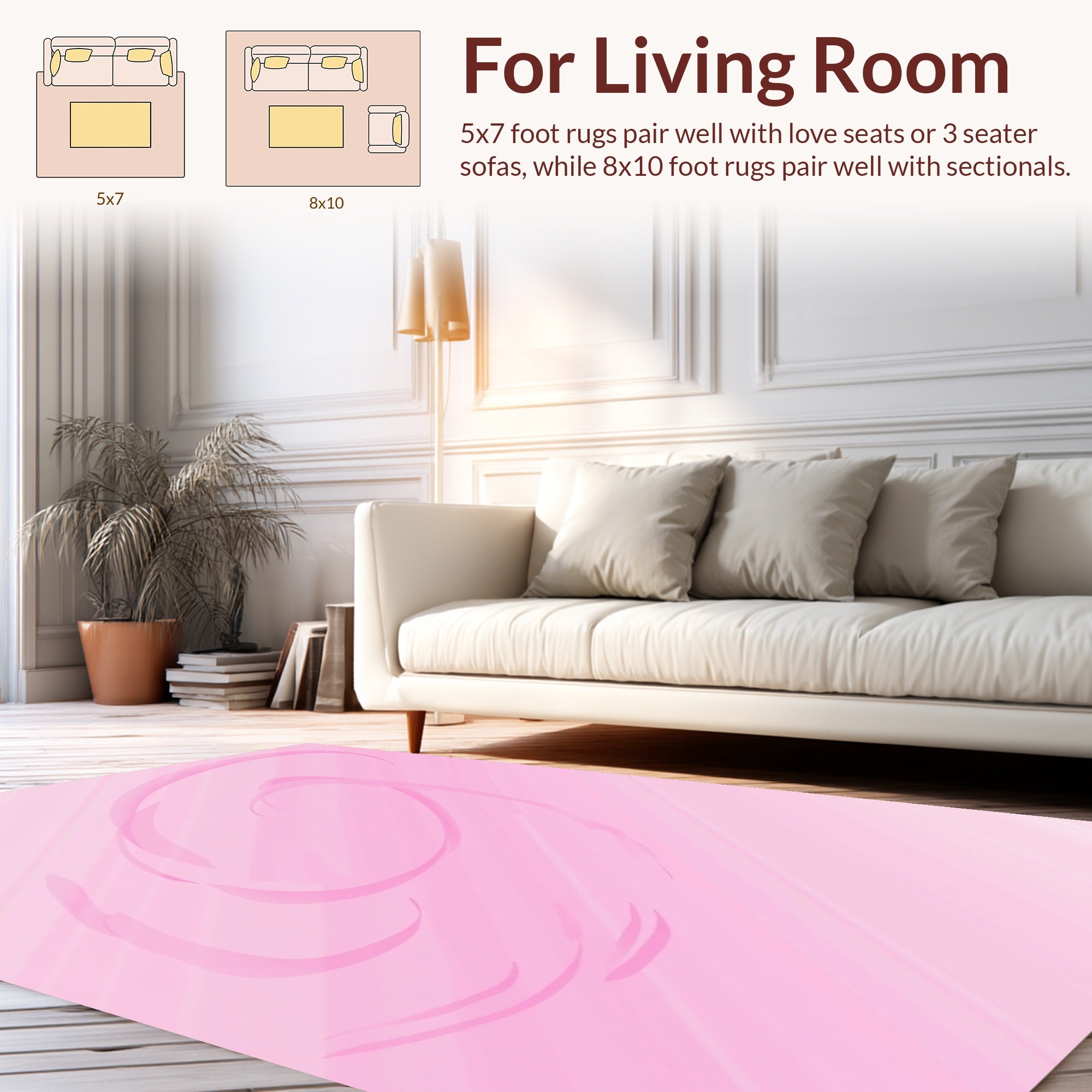 Abstract Pink Brush Stroke Pattern Rug