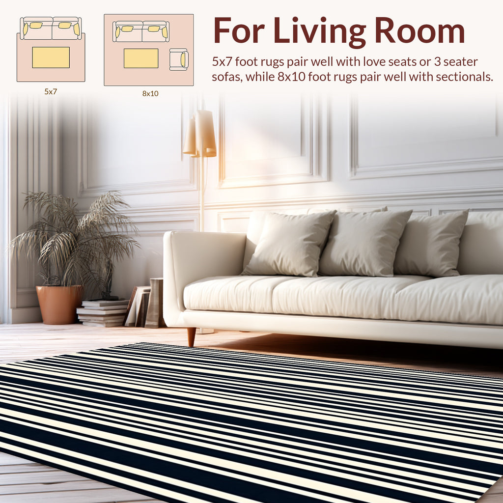 Bold Vertical Stripe Pattern Rug