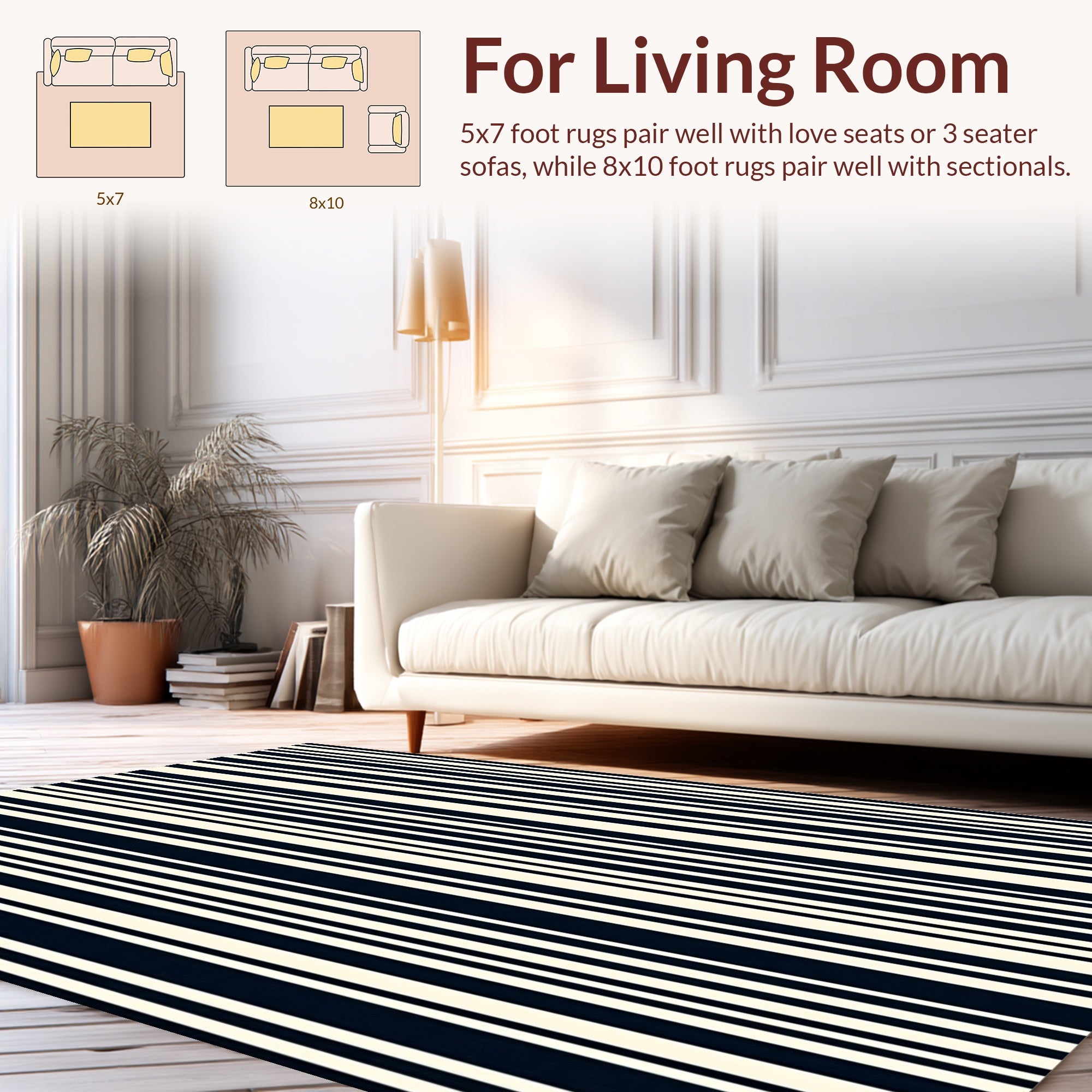 Bold Vertical Stripe Pattern Rug
