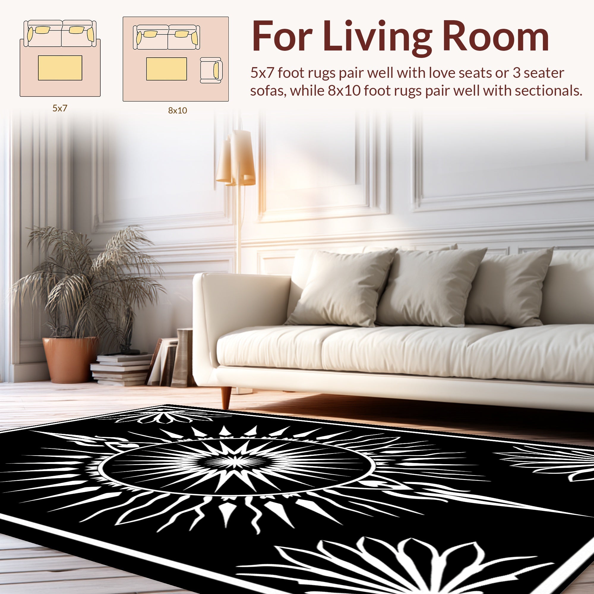 Celestial Sunburst Radiant Design Rug