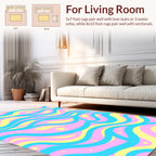 Pastel Waves Stars Design Rug
