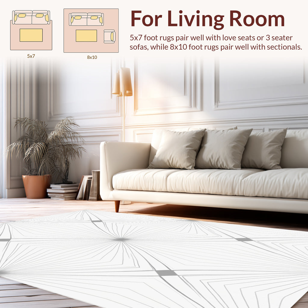 Sharp Geometric Art Deco Fan Pattern Rug