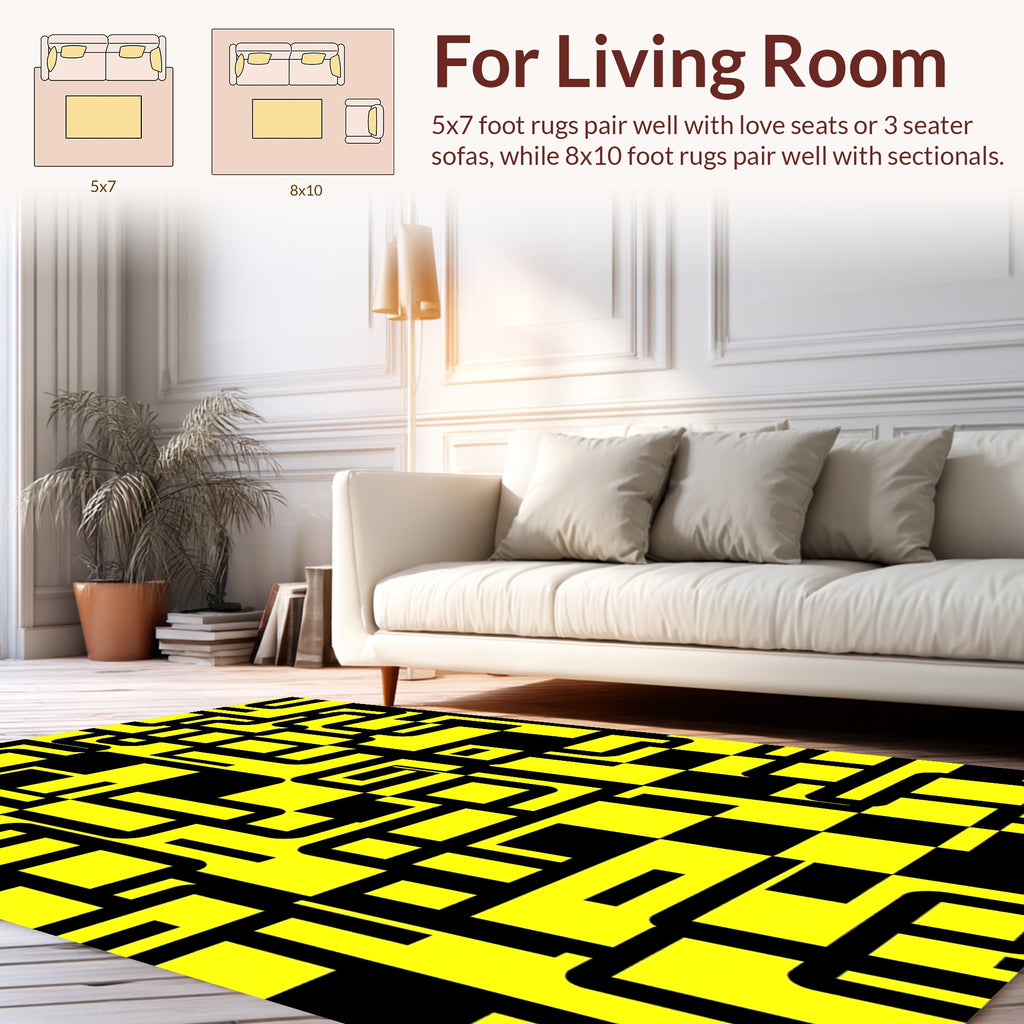 Bold Geometric Maze Pattern Rug