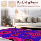 Vibrant Pink Floral Swirls Rug
