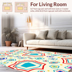 Abstract Geometric Multi-Color Pattern Rug