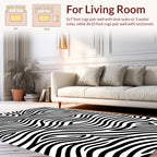 Abstract Black White Flowing Lines Rug