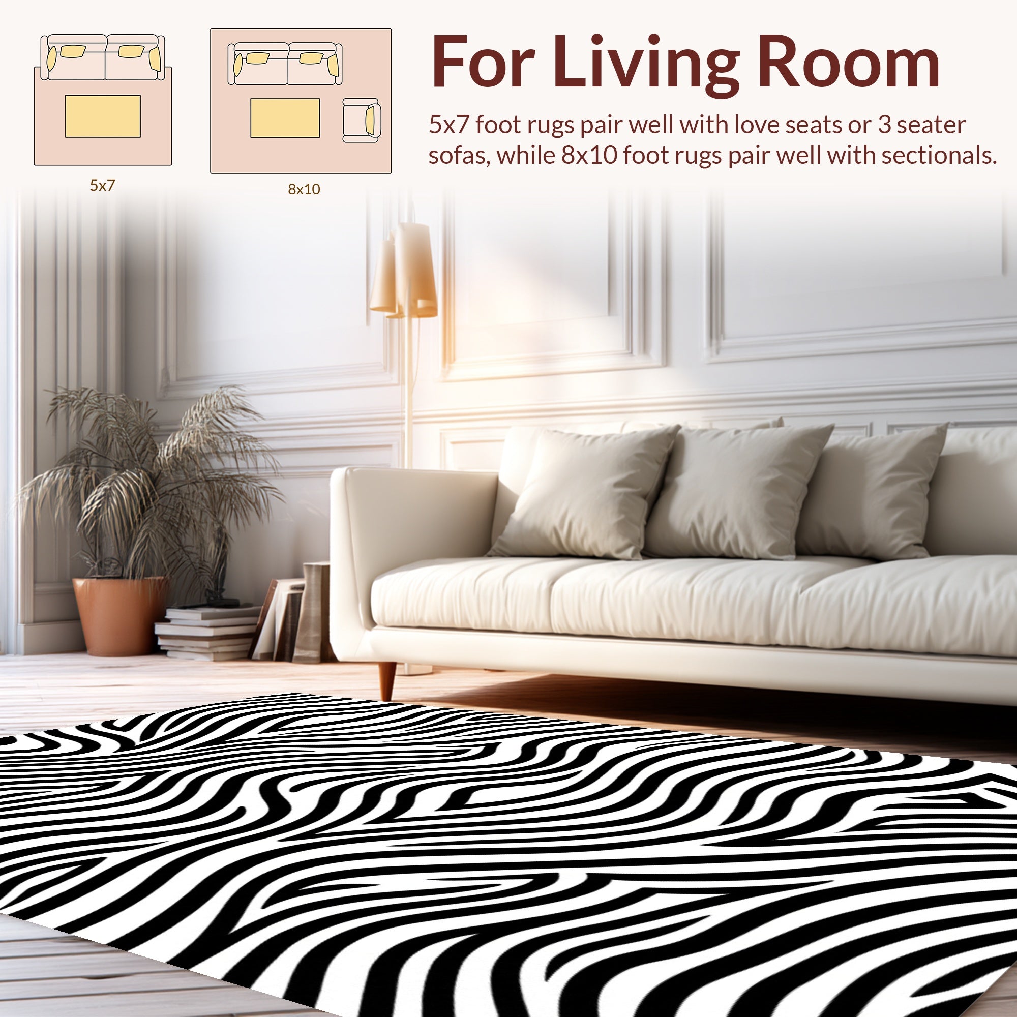Abstract Black White Flowing Lines Rug