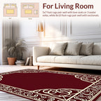 Elegant Cream Floral Border Design Rug
