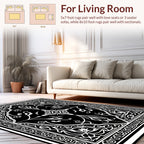 Monochromatic Intricate Floral Symmetry Rug