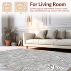 Abstract Black White Contour Rug