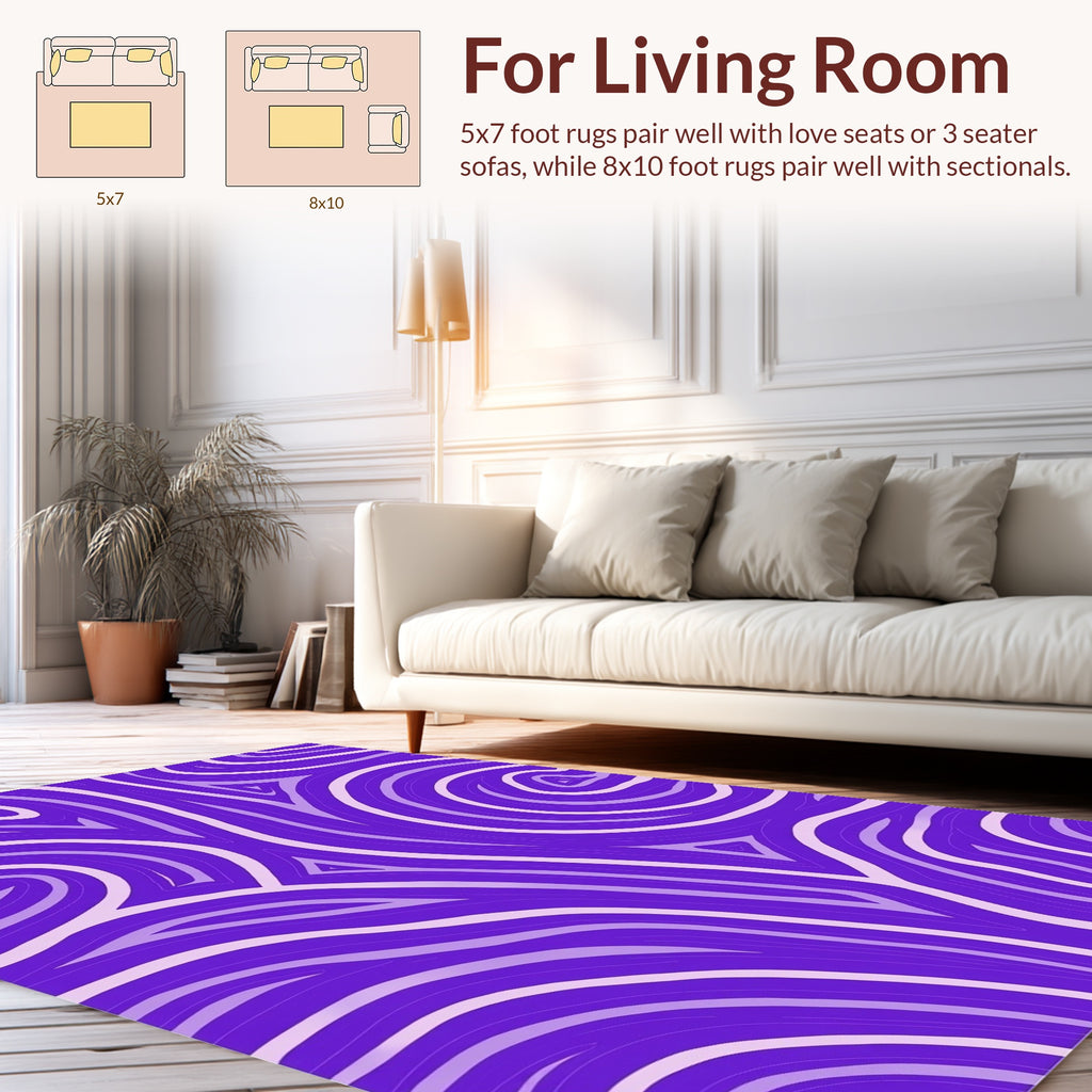 Purple Swirl Triangle Inspired Design Rug