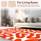 Bold Warm Orange Swirl Pattern Rug