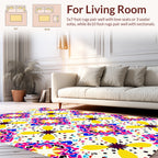 Vibrant Geometric Floral Splatter Pattern Rug