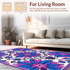 Vibrant Floral Patterned Swirl Design Rug