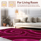 Deep Pink Swirl Marble Pattern Rug