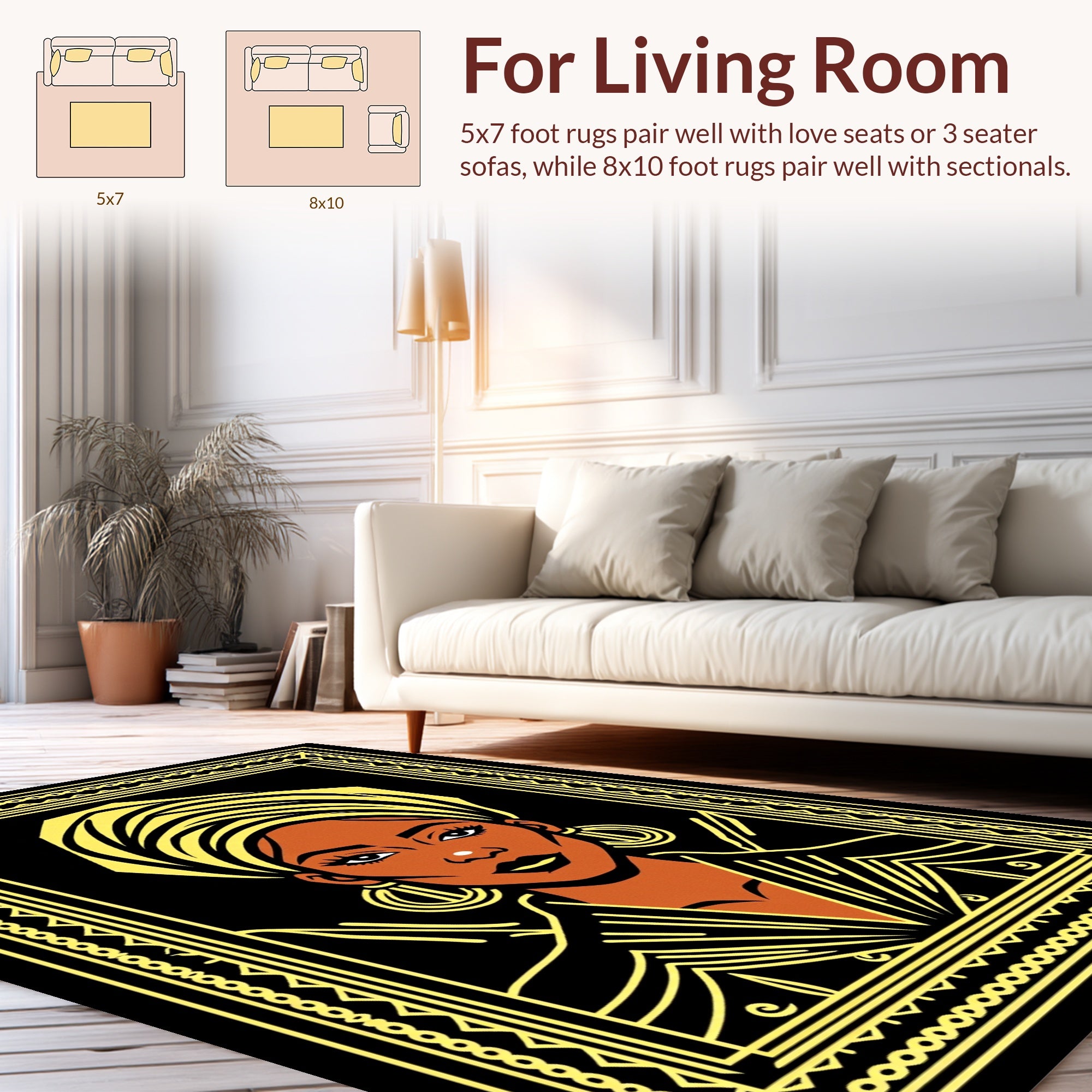 Bold Geometric Portrait Rug