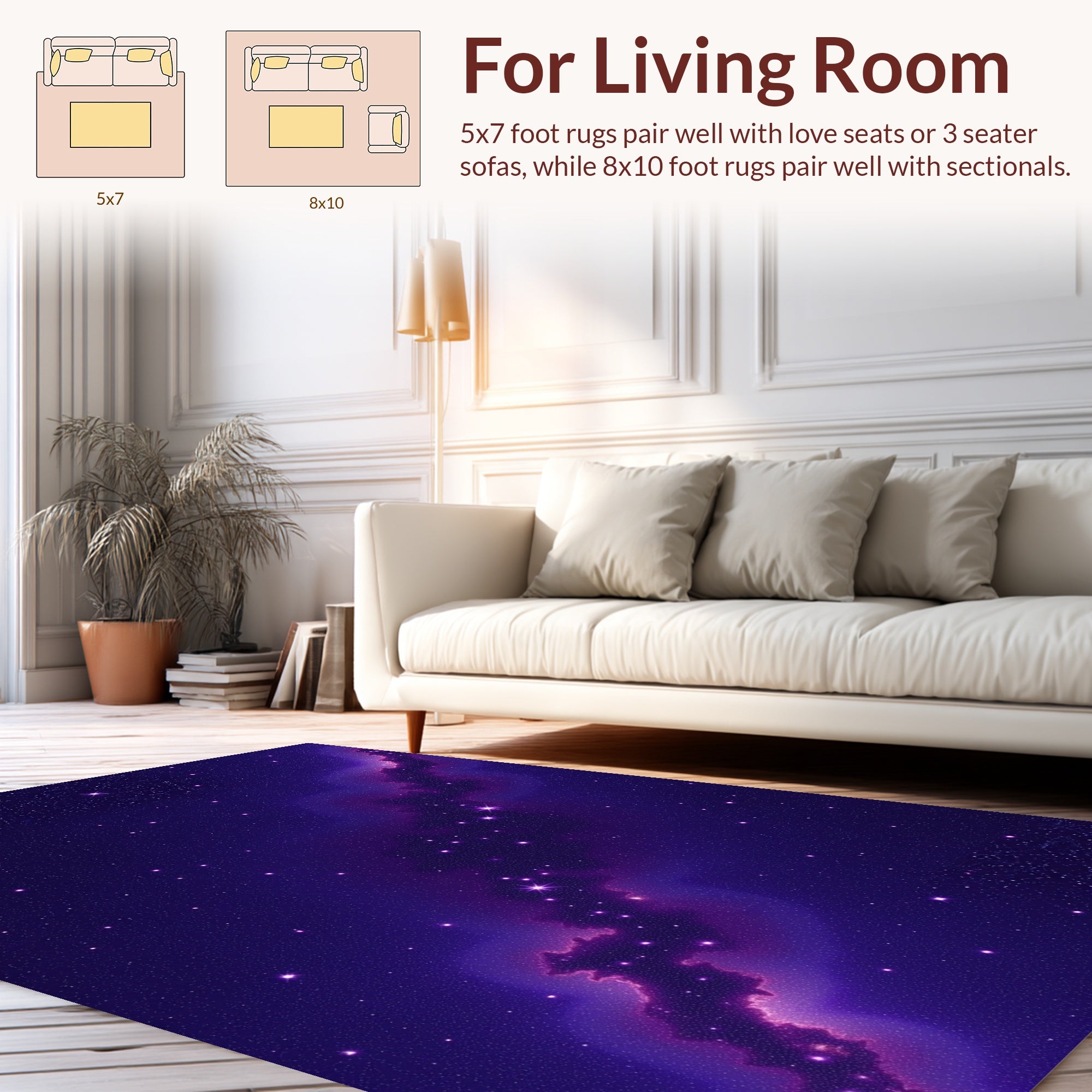 Deep Space Galaxy Star Pattern Rug