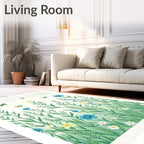 Spring Meadow Floral Butterfly Rug