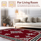 Classic Red Floral Intricate Pattern Rug