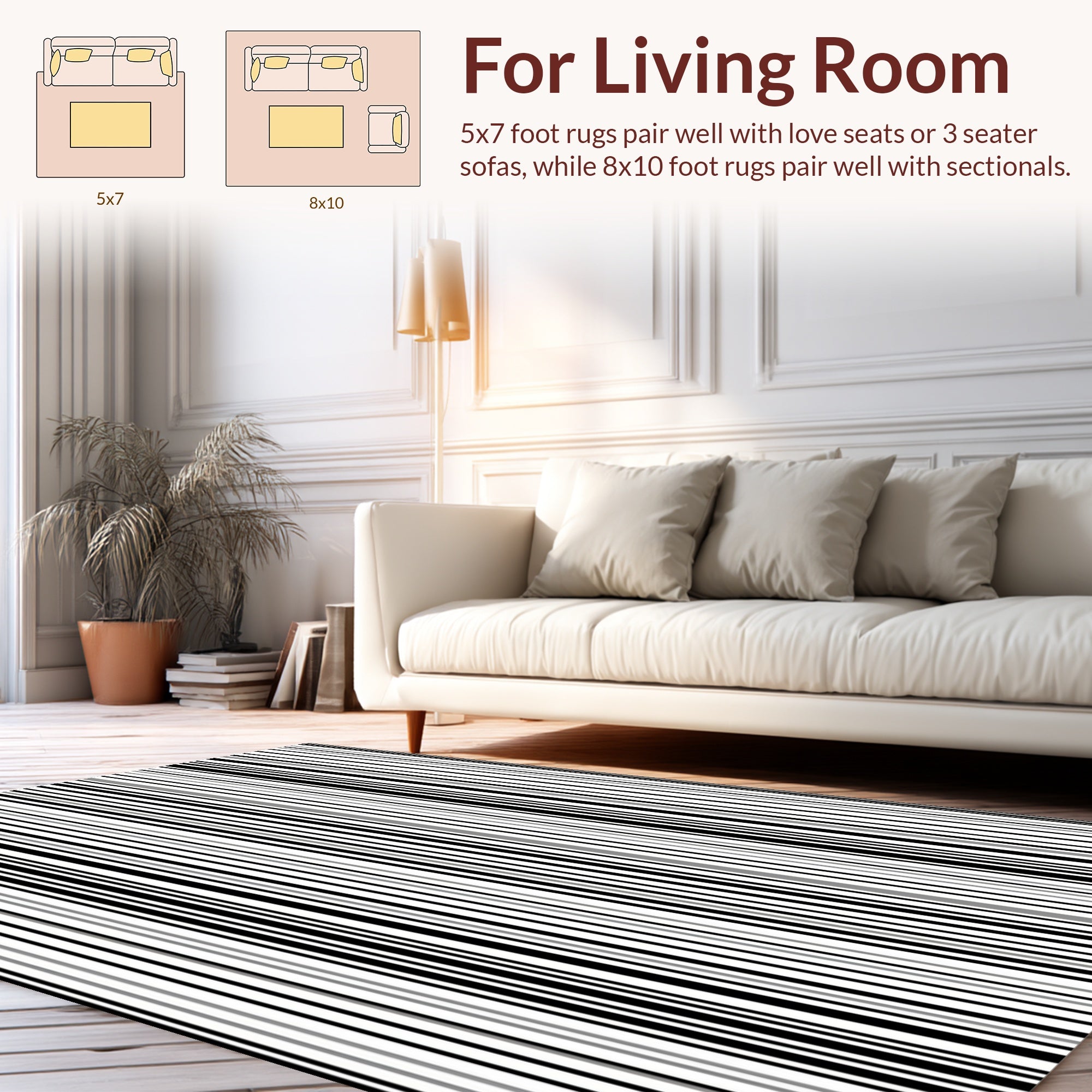 Bold Vertical Stripe Pattern Rug