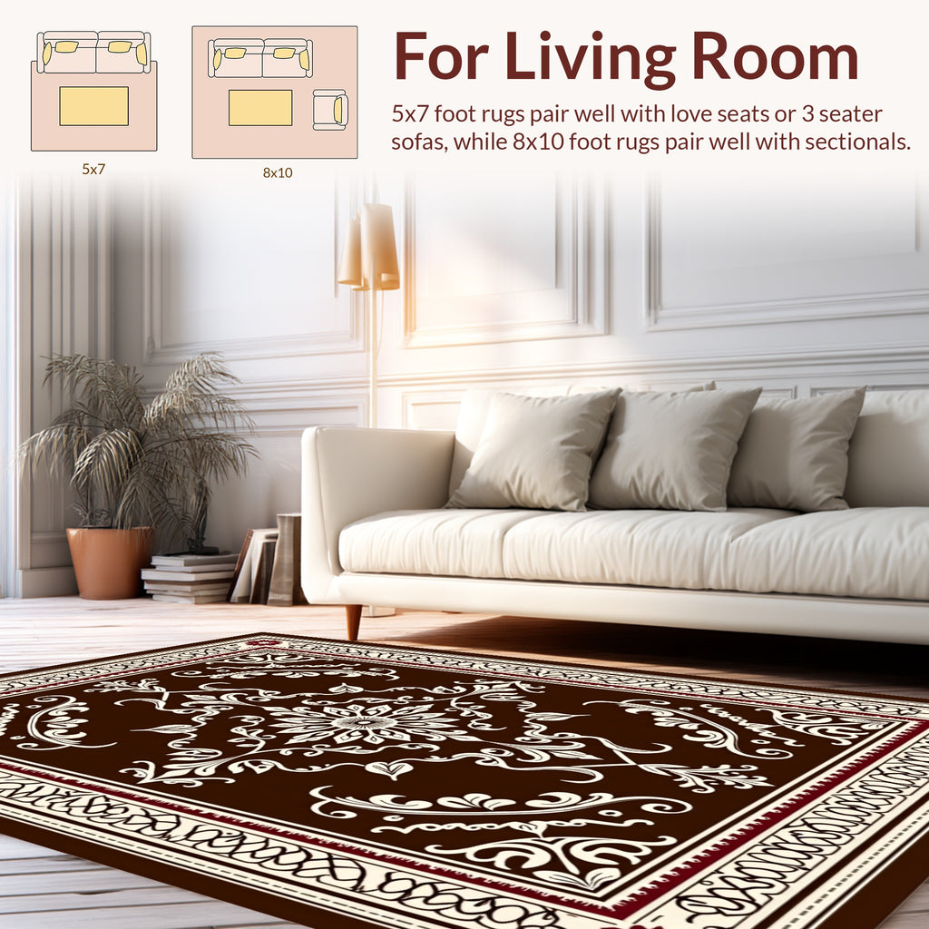 Classic Floral Swirl Pattern Rug