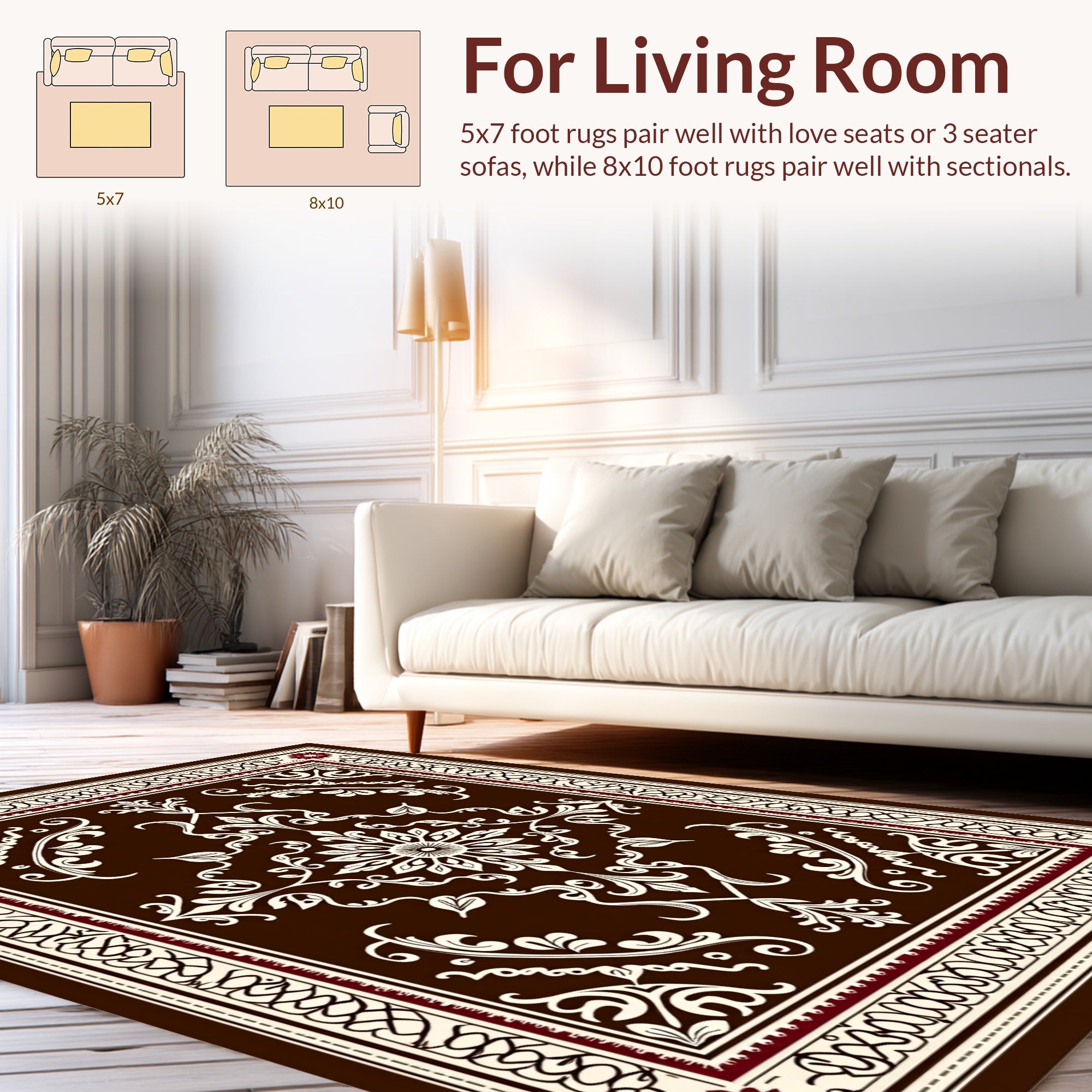 Classic Floral Swirl Pattern Rug