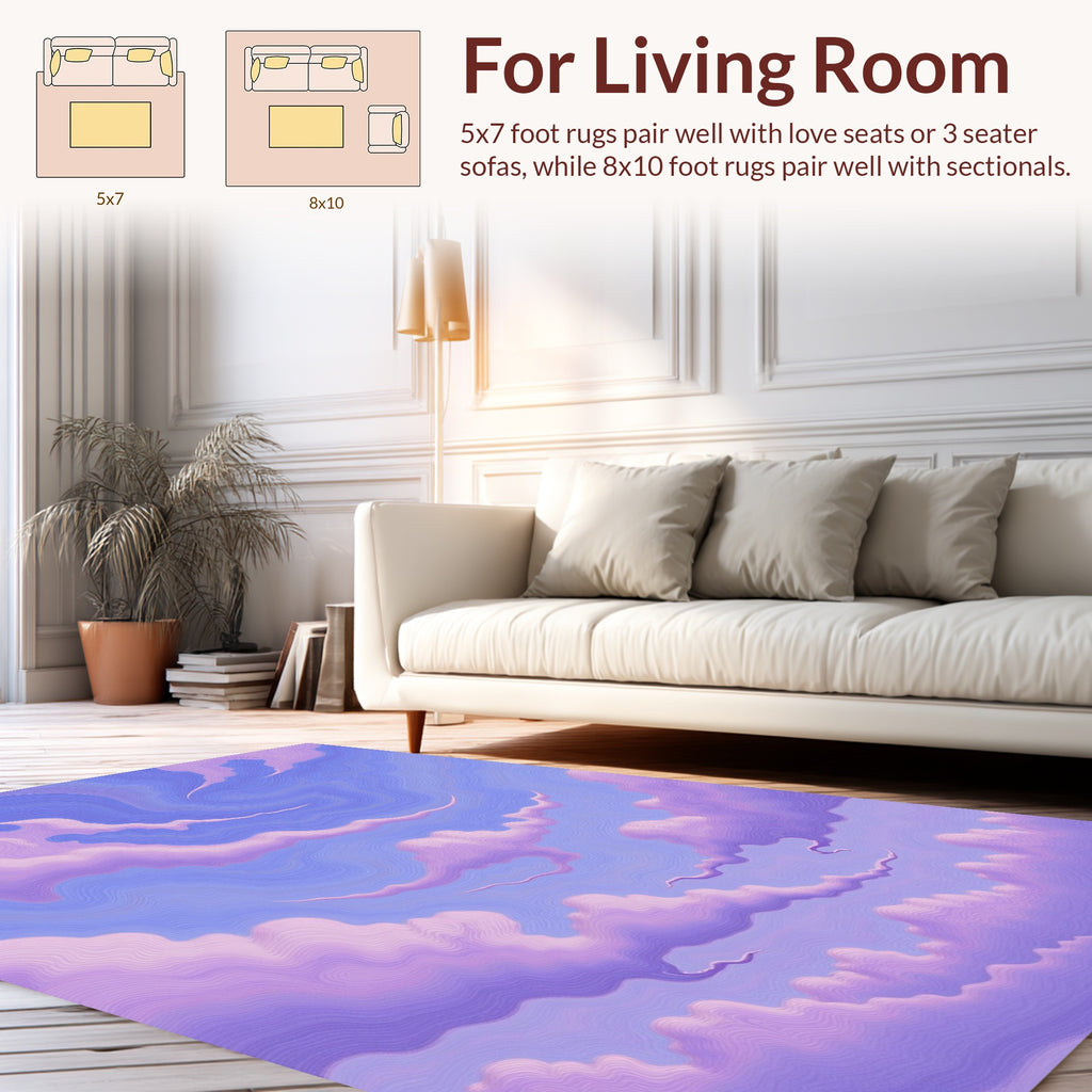 Pastel Sky Swirl Abstract Rug