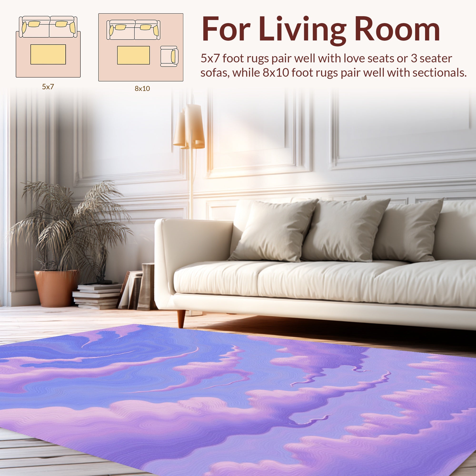 Pastel Sky Swirl Abstract Rug
