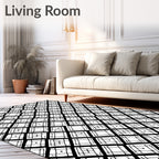 Black and White Diamond Pattern Rug