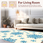 Light Blue Snowflake Pattern Rug
