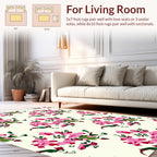 Pink Flower Pattern Design Rug