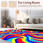 Vibrant Swirling Funky Pattern Rug