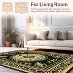 Ornate Black Gold Floral Rug