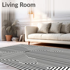 Modern Parallel Lines Geometric Pattern Rug