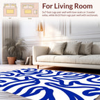 Abstract Blue Swirls Pattern Rug