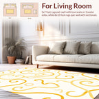 Golden Swirls Abstract Pattern Rug