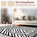 Bold Geometric Stripe Abstract Design Rug