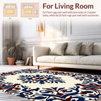 Classic Floral Medallion Indigo Rug