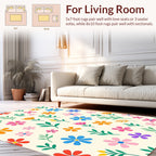 Retro Floral Pattern With Leaves Rug