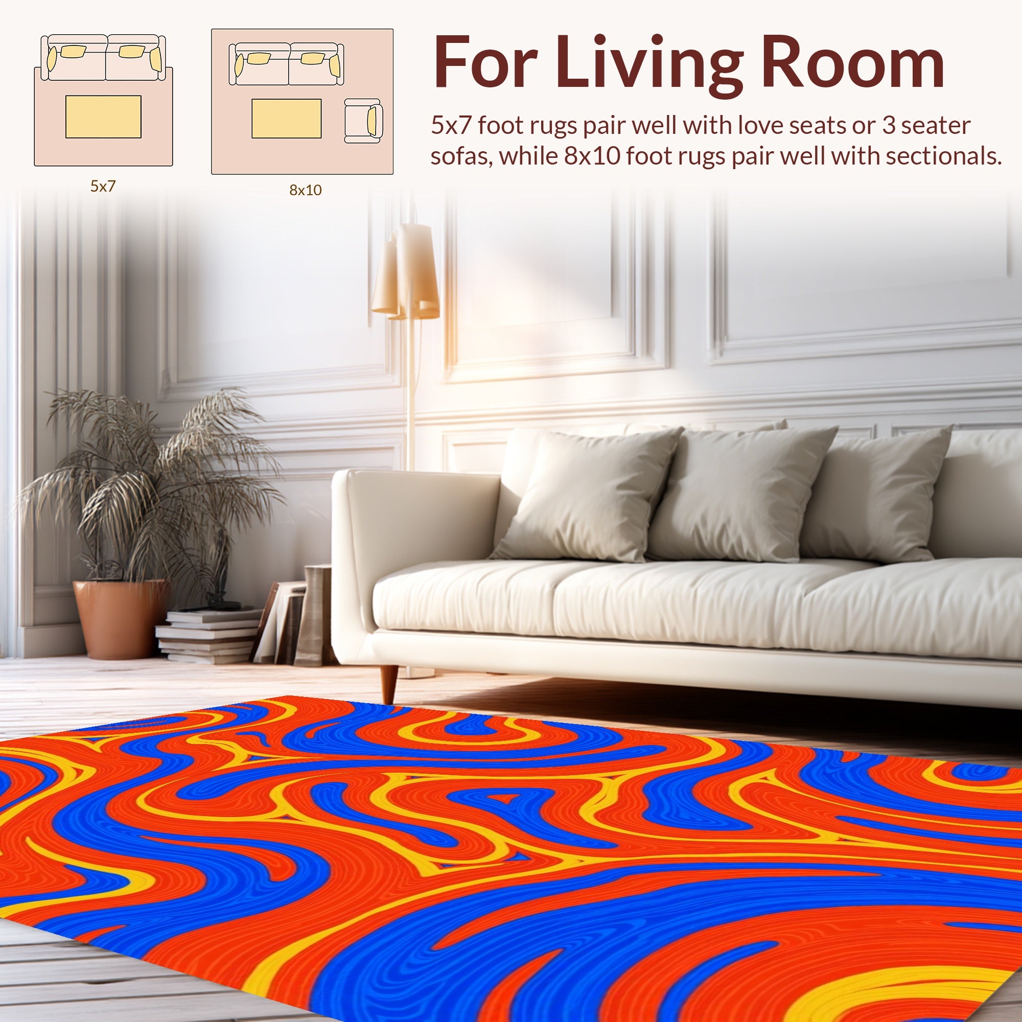 Vibrant Swirl Abstract Pattern Rug