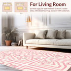 Pink Garden Maze Pattern Rug