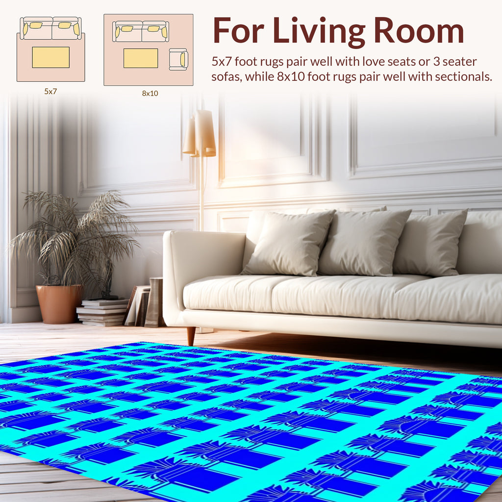 Blue Archway Stripe Pattern Rug