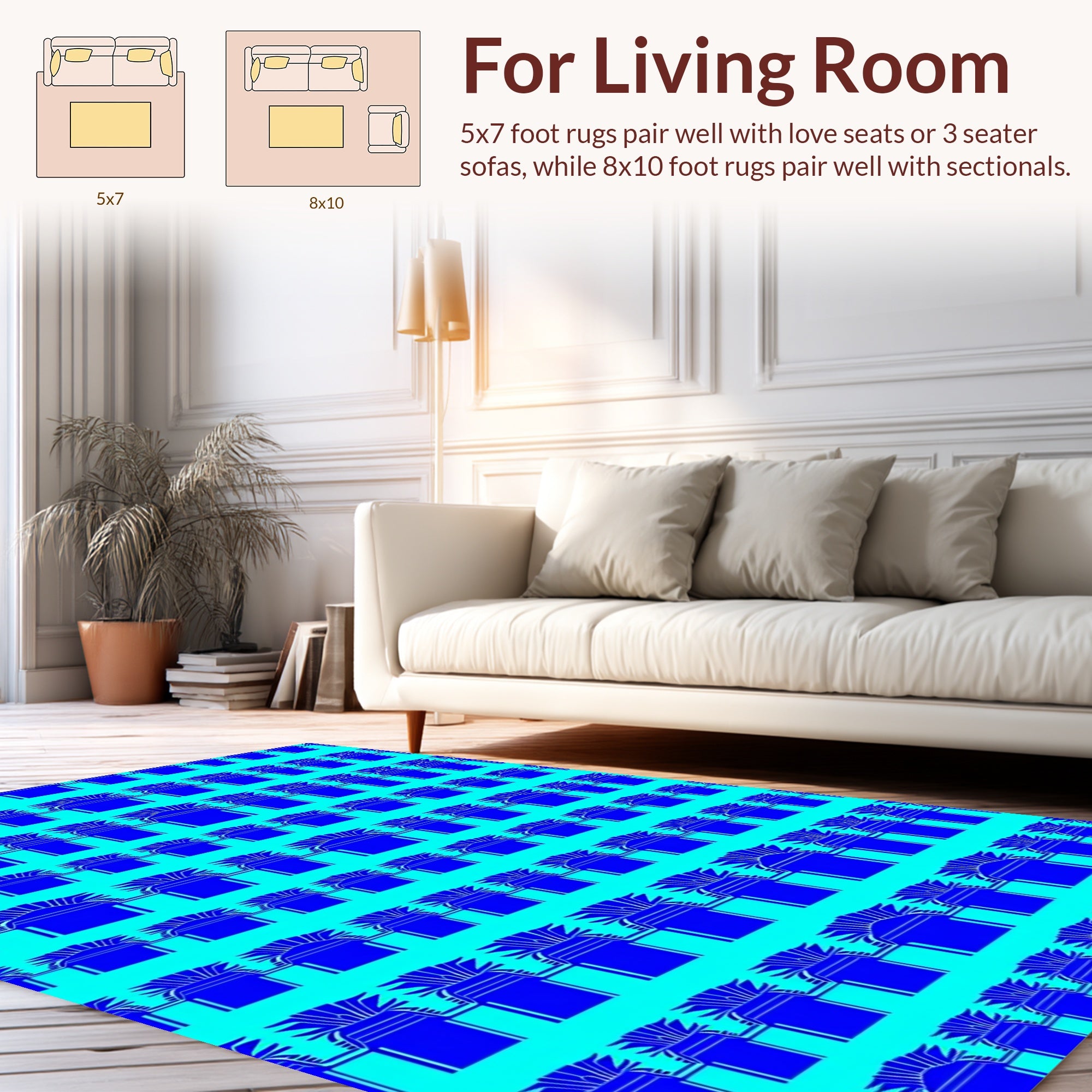 Blue Archway Stripe Pattern Rug