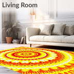 Bright Sunburst Mandala Pattern Rug