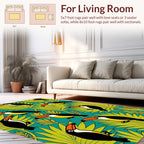 Tropical Toucan Foliage Pattern Rug